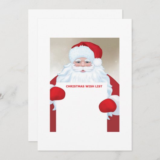 "Lieve Kerstman, Kerstmis Verlanglijstje voor Kind Kaart (Voorkant / Achterkant)