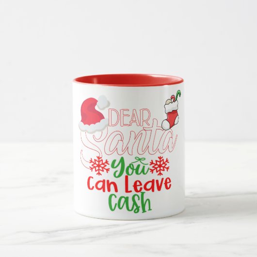 Lieve Kerstman, kun je contant geld achterlaten Mok (Midden)