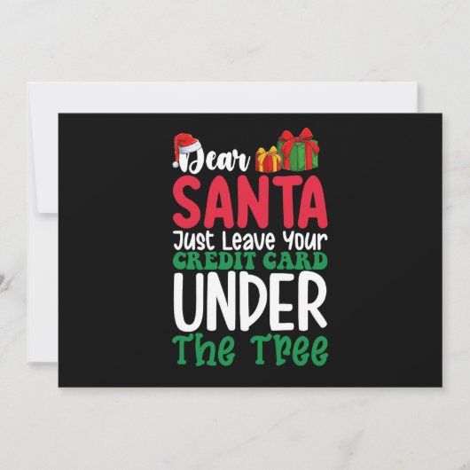 Lieve Kerstman Laat Alleen Je Creditcard Kerst Kaart (Voorkant)