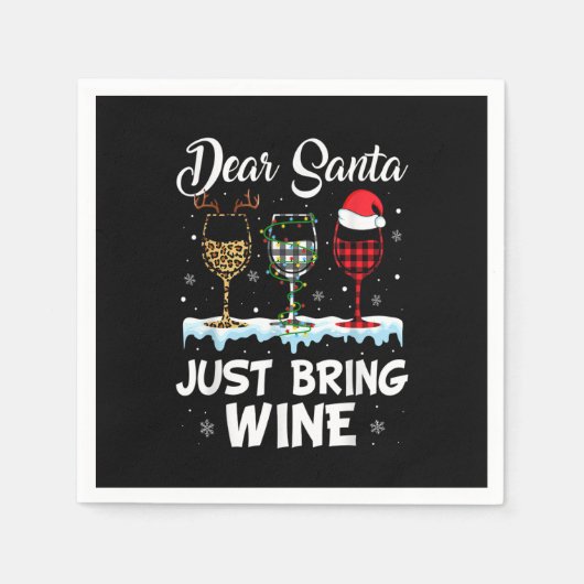 Lieve kerstman, laat je met Wine Leopard kerstlich Servet (Voorkant)
