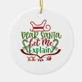 Lieve Kerstman, laat me de grappige Kerstman uitle Keramisch Ornament (Voorkant)