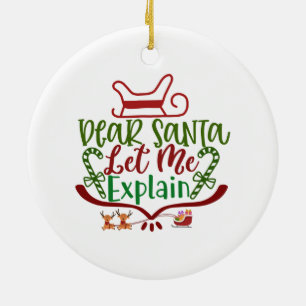 Lieve Kerstman, laat me de grappige Kerstman uitle Keramisch Ornament