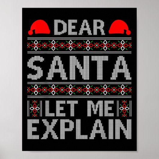 Lieve Kerstman Laat Me Uitleggen Grappige Kerstcit Poster (Voorkant)