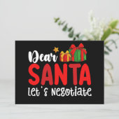 Lieve Kerstman Laten we onderhandelen Familie Kers Kaart (Staand voorkant)