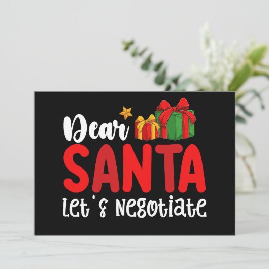 Lieve Kerstman Laten we onderhandelen Familie Kers Kaart (Staand voorkant)