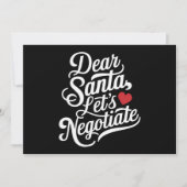 Lieve Kerstman Laten we onderhandelen Grappig Kers Feestdagenkaart (Voorkant)