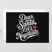 Lieve Kerstman Laten we onderhandelen Grappig Kers Feestdagenkaart (Voorkant / Achterkant)