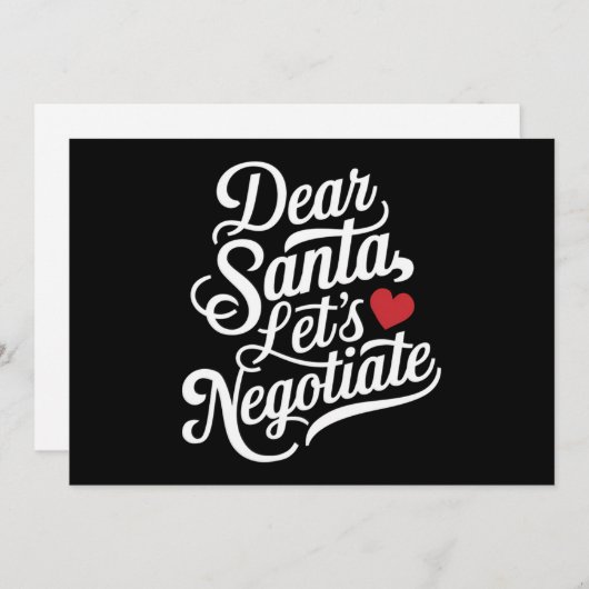 Lieve Kerstman Laten we onderhandelen Grappig Kers Feestdagenkaart (Voorkant / Achterkant)