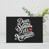 Lieve Kerstman Laten we onderhandelen Grappig Kers Feestdagenkaart (Staand voorkant)