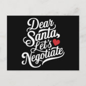 Lieve Kerstman Laten we onderhandelen Grappig kers Feestdagenkaart (Voorkant)