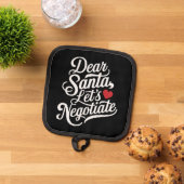 Lieve Kerstman Laten we onderhandelen Grappig kers Pannenlap (Top down)