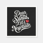 Lieve Kerstman Laten we onderhandelen Grappig kers Servet (Voorkant)