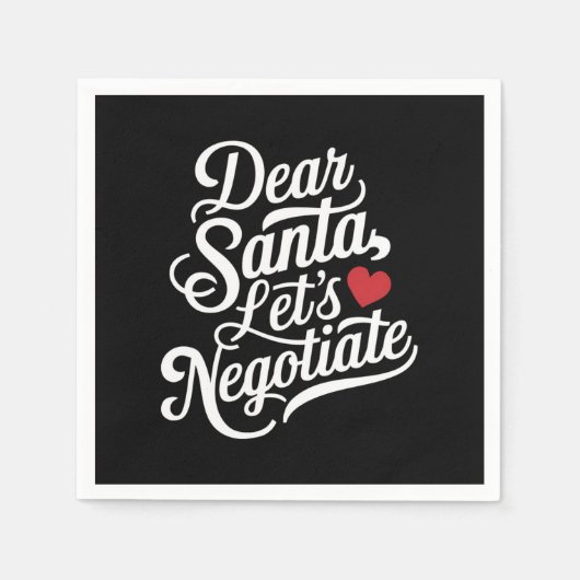 Lieve Kerstman Laten we onderhandelen Grappig kers Servet (Voorkant)