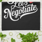 Lieve Kerstman Laten we onderhandelen Grappig kers Theedoek (Gevouwen)