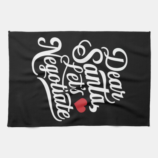 Lieve Kerstman Laten we onderhandelen Grappig kers Theedoek (Horizontaal)