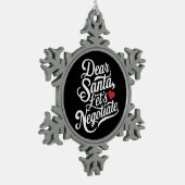 Lieve Kerstman Laten we onderhandelen Grappig kers Tin Sneeuwvlok Ornament (Links)