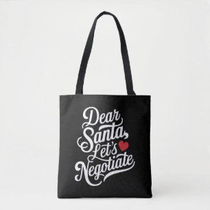 Lieve Kerstman Laten we onderhandelen Grappig kers Tote Bag