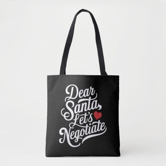 Lieve Kerstman Laten we onderhandelen Grappig kers Tote Bag (Voorkant)