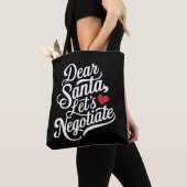 Lieve Kerstman Laten we onderhandelen Grappig kers Tote Bag (Dichtbij)