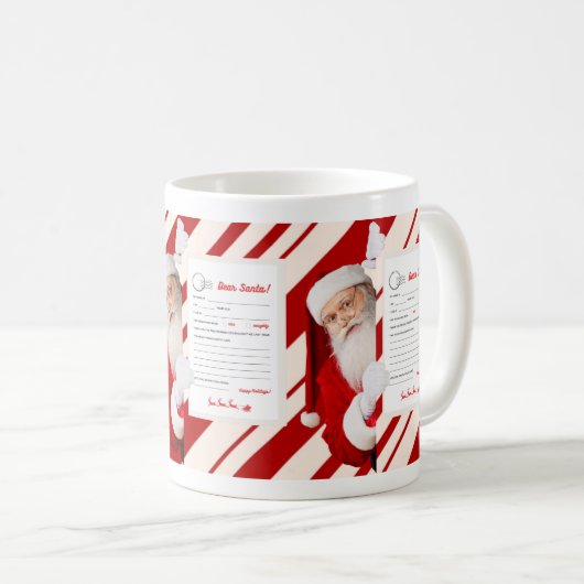 Lieve kerstman letter rood Snoep streep Mok (Voorkant rechts)