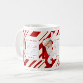 Lieve kerstman letter rood Snoep streep Mok (Voorkant links)