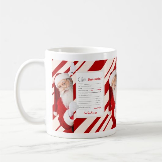 Lieve kerstman letter rood Snoep streep Mok (Links)