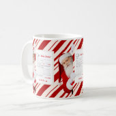 Lieve kerstman letter rood Snoep streep Mok (Voorkant links)