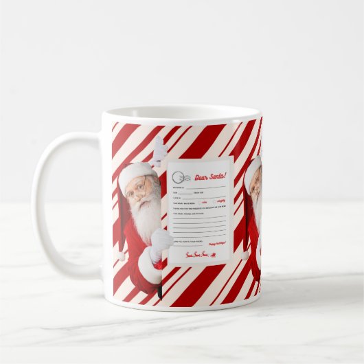 Lieve kerstman letter rood Snoep streep Mok (Links)