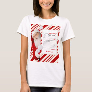 Lieve kerstman letter rood Snoep streep T-shirt