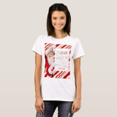 Lieve kerstman letter rood Snoep streep T-shirt (Voorkant volledig)
