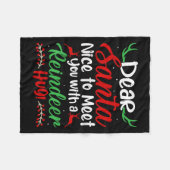 Lieve Kerstman, leuk om je te ontmoeten met een re Fleece Deken (Voorkant (Horizontaal))