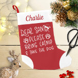 Lieve kerstman, met de krap en de grappige kat kleine kerstsok<br><div class="desc">Lieve kerstman,  met een kleine kerststaart voor de Catnip Cute Funny Cat</div>