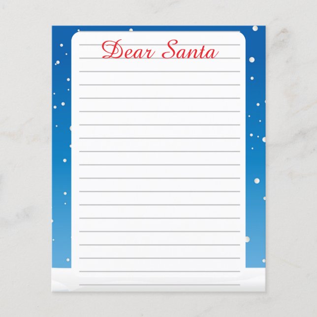 Lieve Kerstman met een lege brief (Voorkant)