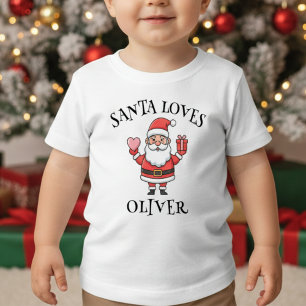 Lieve Kerstman met Hart en Cadeau - Kerstmis Kinder Shirts