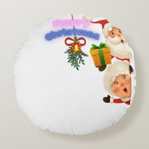 Lieve Kerstman & Mevrouw Claus Prettig Kerstfeest Rond Kussen