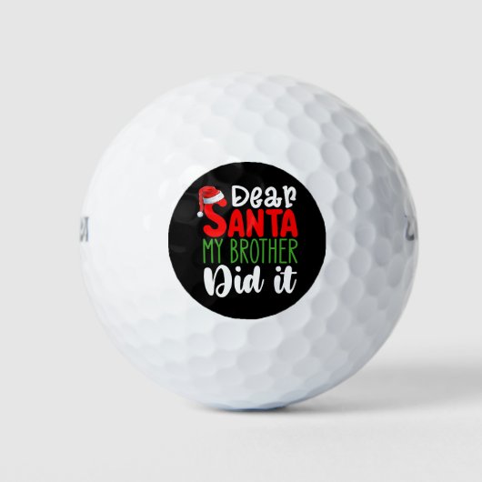 Lieve kerstman mijn broer deed het familie kerst golfballen (Voorkant)