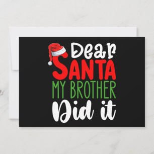 Lieve kerstman mijn broer deed het familie kerst kaart