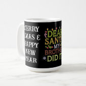 Lieve kerstman, mijn broer deed het grappige kerst koffiemok (Voorkant links)