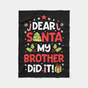 Lieve kerstman mijn broer deed het leuk kerst meis fleece deken