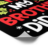 Lieve kerstman mijn broer deed het leuk kerst meis poster (Hoek)