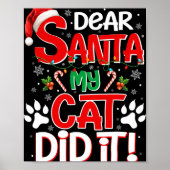 Lieve kerstman, mijn kat deed het grappig met kers poster (Voorkant)