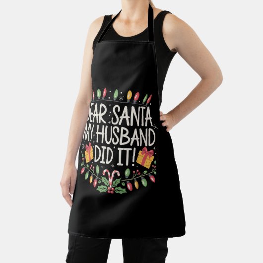 Lieve Kerstman, mijn man deed het met kerst Schort (Insitu)