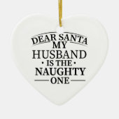 Lieve kerstman mijn man is de stoute keramisch ornament (Voorkant)