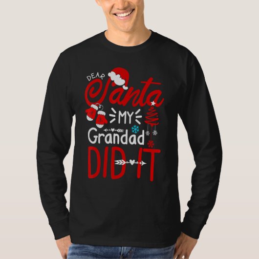 Lieve kerstman mijn opa deed het kerst familie Gro T-shirt (Voorkant)