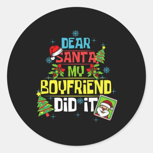 Lieve Kerstman Mijn vriend deed het Xmas Vriendin  Ronde Sticker (Voorkant)