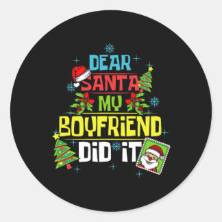 Lieve Kerstman Mijn vriend deed het Xmas Vriendin  Ronde Sticker