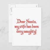 Lieve kerstman, mijn vrouw is heel eng geweest. feestdagenkaart (Voorkant / Achterkant)