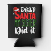 Lieve kerstman mijn zus deed het familie kerstvaka blikjeskoeler (Voorkant)