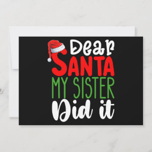 Lieve kerstman mijn zus deed het familie kerstvaka kaart