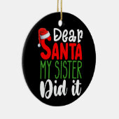 Lieve kerstman mijn zus deed het familie kerstvaka keramisch ornament (Rechts)